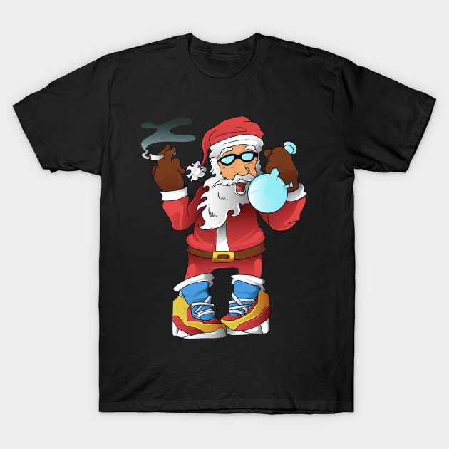 hype santa smoke weed T-Shirt by piggybankstudio